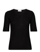 Lyocell Rib Tee Designers T-shirts & Tops Short-sleeved Black House Of Dagmar