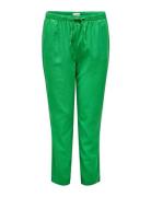 Carcaro Mw Linen Bl Pull-Up Pant Tlr Bottoms Trousers Linen Trousers Green ONLY Carmakoma