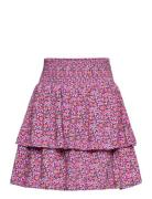 All Over Printed Flower Skirt Dresses & Skirts Skirts Midi Skirts Pink Tom Tailor