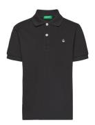 H/S Polo Shirt Tops T-shirts Polo Shirts Short-sleeved Polo Shirts Black United Colors Of Benetton