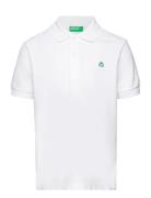 H/S Polo Shirt Tops T-shirts Polo Shirts Short-sleeved Polo Shirts White United Colors Of Benetton