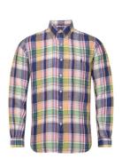 Custom Fit Plaid Linen Shirt Tops Shirts Linen Shirts Navy Polo Ralph Lauren