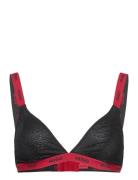 Triangle Sporty Lace Lingerie Bras & Tops Soft Bras Non Wired Bras Black HUGO