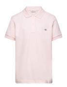 Shield Ss Pique Tops T-shirts Polo Shirts Short-sleeved Polo Shirts Pink GANT