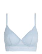 Unlined Triangle  Lingerie Bras & Tops Soft Bras Non Wired Bras Blue Tommy Hilfiger