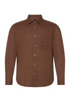 Classic Fit 100% Linen Shirt Tops Shirts Linen Shirts Brown Mango