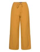 Trousers Bella Linen Cropped Bottoms Trousers Linen Trousers Yellow Lindex