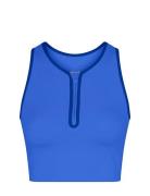 Dylan Bra, Zip Front Tops Crop Tops Sleeveless Crop Tops Blue Girlfriend Collective