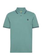 Millers River Tipped Pique Short Sleeve Polo Sea Pine Designers Polos Short-sleeved Blue Timberland