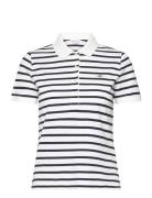 Slim Striped Shield Ss Pique Polo Tops T-shirts & Tops Polos Cream GANT