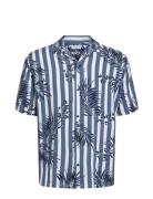 Jjjeff Resort Aop Shirt Ss Jnr Tops Shirts Short-sleeved Shirts Blue Jack & J S