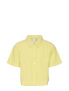 Vmhart Ss Short Shirt Wvn Girl Tops Shirts Short-sleeved Shirts Yellow Vero Moda Girl