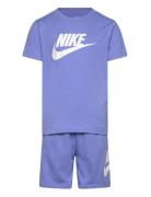 Nkn Club Tee & Short Set Sport Sets With Short-sleeved T-shirt Blue Nike