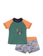 Baby T-Shirt Set S/S Swimwear Uv Clothing Uv Suits Multi/patterned Color Kids