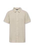 Kobnoah Seersucker Shirt Wvn Tops Shirts Short-sleeved Shirts Beige Kids Only