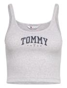 Tjw Crp Varsity 1 Tank Tops Crop Tops Sleeveless Crop Tops Grey Tommy Jeans