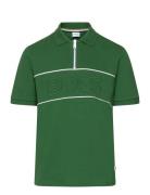 Short Sleeve Polo Tops T-shirts Polo Shirts Short-sleeved Polo Shirts Green BOSS