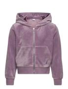 Sweatshirt Velour With Hoodie Tops Sweatshirts & Hoodies Hoodies Purple Lindex