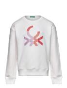 Sweater L/S Tops Sweatshirts & Hoodies Sweatshirts White United Colors Of Benetton