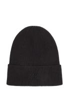 Ck Embroidery Fine Rib Beanie Accessories Headwear Beanies Black Calvin Klein