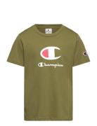 Crewneck T-Shirt Sport T-Kortærmet Skjorte Khaki Green Champion