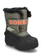 Childrens Snow Commander Boot Sport Winter Boots Winter Boots W. Velcro Khaki Green Sorel