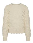 Vmlua Ls Boatneck Pullover Girl Tops Knitwear Pullovers Cream Vero Moda Girl