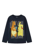 Nkmamas Pokemon Ls Nreg Top Box Noos Sky Tops T-shirts Long-sleeved T-Skjorte Navy Name It