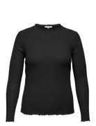 Carally Ls High Neck Top Ess Tops T-shirts & Tops Long-sleeved Black ONLY Carmakoma