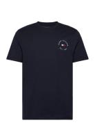 Roundle Logo Chest Tee Tops T-Kortærmet Skjorte Navy Tommy Hilfiger