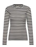 2X2 Cotton Stripe Tuba Tee Ls Tops T-shirts & Tops Long-sleeved Black Mads Nørgaard