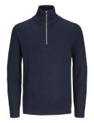 Jjeperfect Knit Half Zip Sn Tops Knitwear Half Zip Jumpers Navy Jack & J S