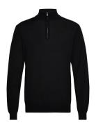 Greyson Half-Zip Merino Knit Tops Knitwear Half Zip Jumpers Black Les Deux