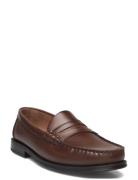 Aged-Leather Loafers Loafers Flade Sko Brown Mango