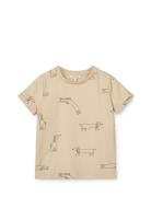 Apia Baby Printed Shortsleeve T-Shirt Tops T-Kortærmet Skjorte Beige Liewood