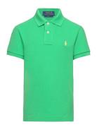 Basic Mesh-Slim Polo-Tp-Knt Tops T-shirts Polo Shirts Short-sleeved Polo Shirts Green Ralph Lauren Kids