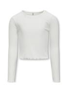 Kognella L/S O-Neck Top Jrs Noos Tops T-shirts Long-sleeved T-Skjorte White Kids Only