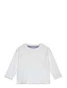 Long Sleeve Cotton T-Shirt Tops T-shirts Long-sleeved T-Skjorte White Mango