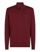 L/S Liquid Cotton Reg Polo Tops Polos Long-sleeved Burgundy Tommy Hilfiger