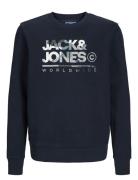 Jjluke Sweat Crew Neck Jnr Tops Sweatshirts & Hoodies Sweatshirts Navy Jack & J S