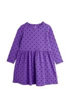 Polka Dot Ls Dress Dresses & Skirts Dresses Casual Dresses Long-sleeved Casual Dresses Purple Mini Rodini