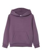 Nkfmalou Ls Sweat Wh Bru Noos Tops Sweatshirts & Hoodies Hoodies Purple Name It