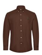 Custom Fit Garment-Dyed Oxford Shirt Tops Shirts Casual Brown Polo Ralph Lauren