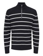 Onsphil Reg 12 Struc Half Zip Knit Noos Tops Knitwear Half Zip Jumpers Navy ONLY & SONS