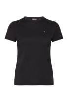 Ck Emb Graphic Slim T-Shirt Tops T-shirts & Tops Short-sleeved Black Calvin Klein