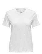 Onlolivia Life Reg S/S Bow Top Box Jrs Tops T-shirts & Tops Short-sleeved White ONLY