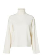 Slfkamma Ls Knit Roll Neck Noos Tops Knitwear Turtleneck White Selected Femme