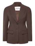 Ella Tailored Peplum Blazer Blazers Double Breasted Blazers Brown Malina