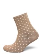 Pcsebby Glitter Long Pattern Noos Bc Lingerie Socks Regular Socks Beige Pieces