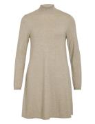 Vicomfy A-Line Rollneck Knit Dress/Su/Pb Dresses Knitted Dresses Beige Vila